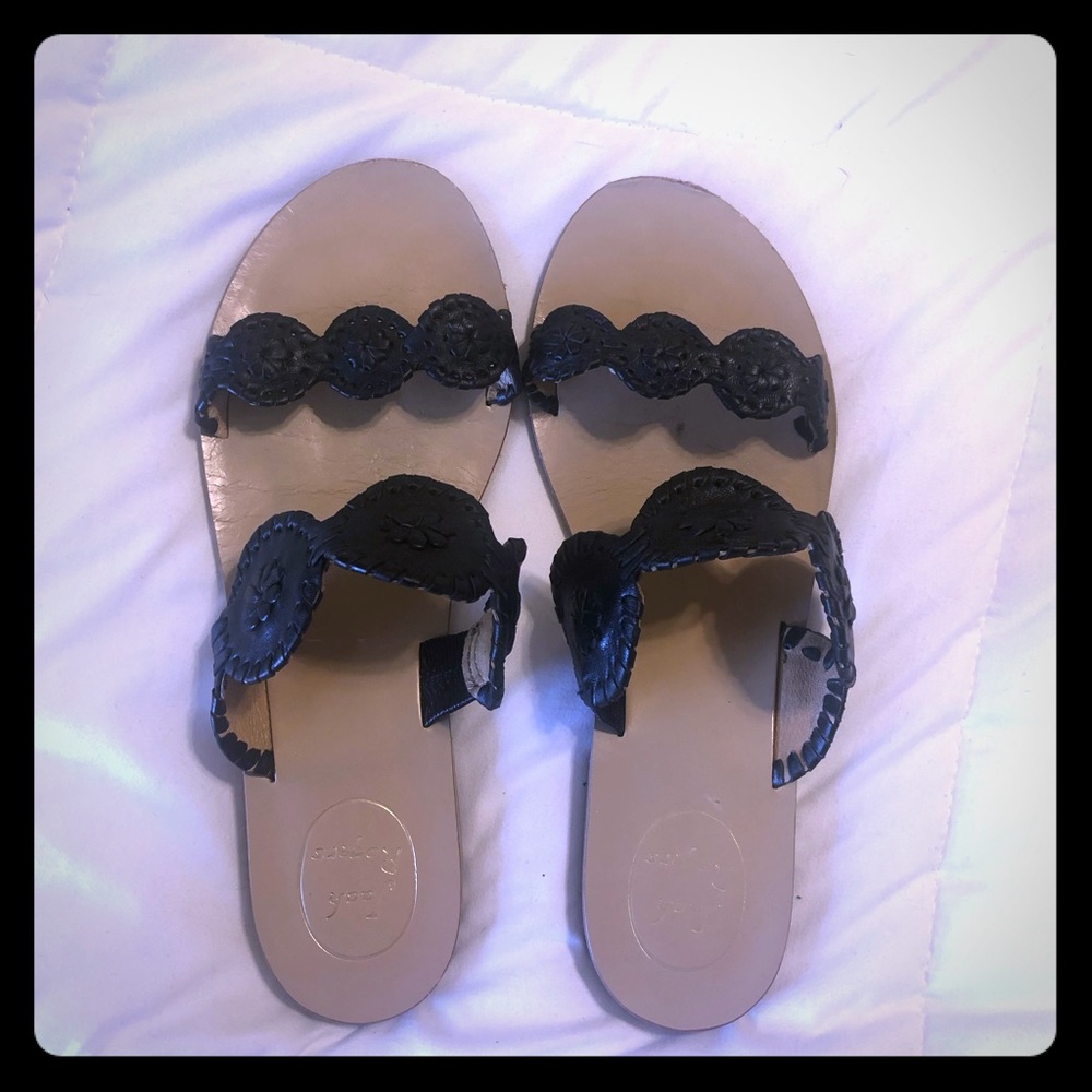 Jack Rogers Lauren sandal - black - 9.5